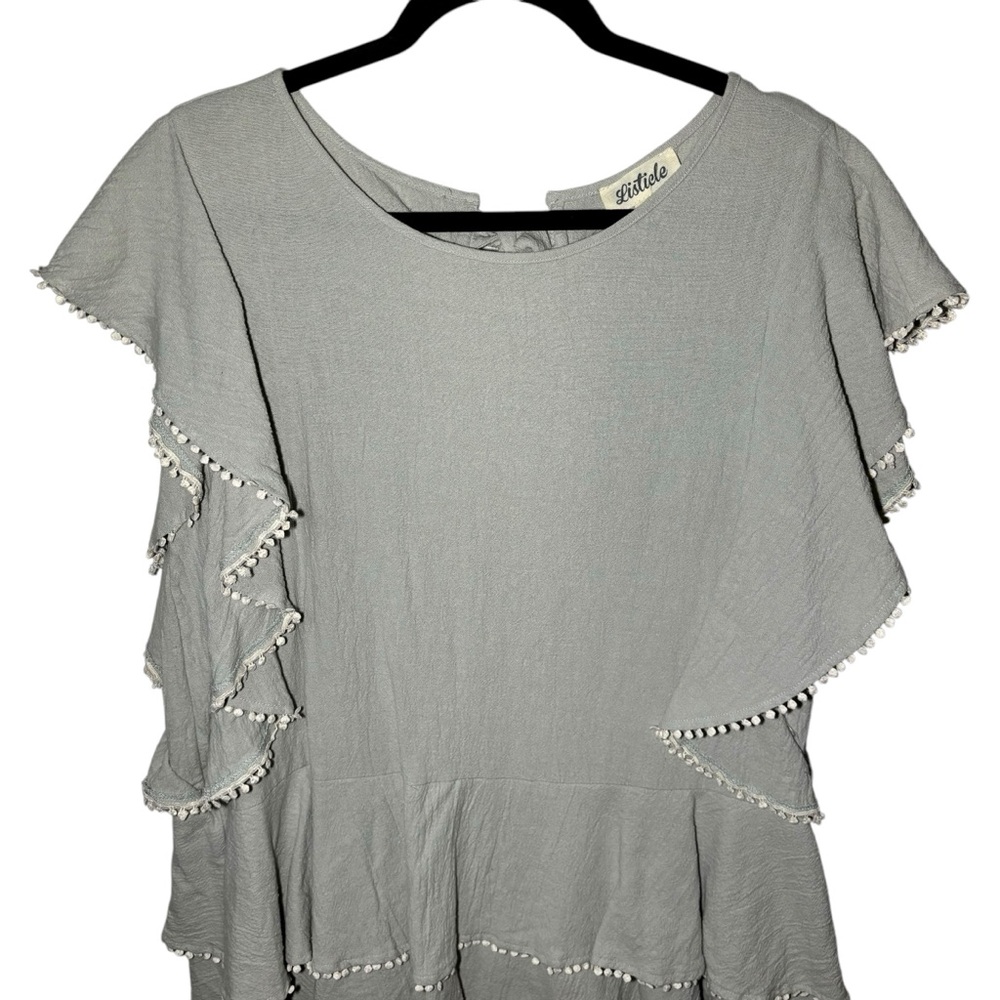 Listicle Women's Large Flutter Mini Dress Feminine Preppy - Picture 2 of 7